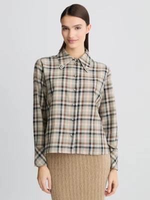 Liu Jo Checked Shirt With Bejewelled Embroidery LIUJO