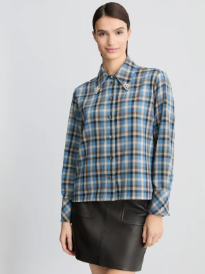 Liu Jo Checked Shirt With Bejewelled Embroidery LIUJO