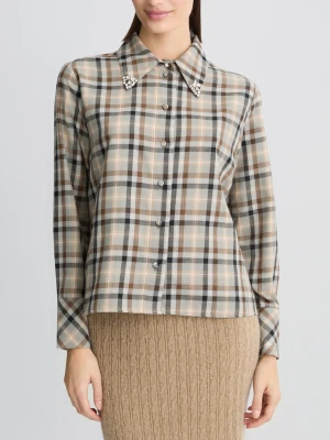 Liu Jo Checked Shirt With Bejewelled Embroidery LIUJO