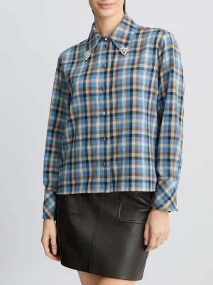 Liu Jo Checked Shirt With Bejewelled Embroidery LIUJO