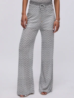 Liu Jo Chevron Knit Trousers szary