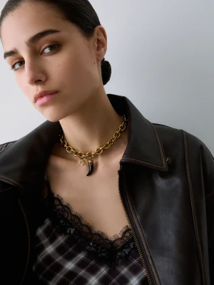 Liu Jo Choker With Horn Pendant czarny