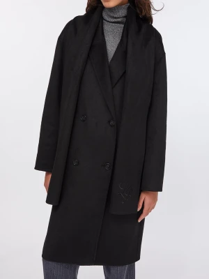 Liu Jo Coat In Wool With Scarf czarny
