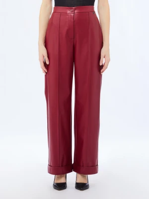 Liu Jo Coated Fabric Trousers czerwony