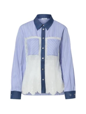Liu Jo Collection Damska bluzka koszulowa Kobiety Bawełna niebieski|biały w paski,