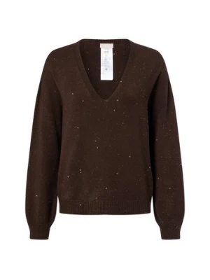 Liu Jo Collection Damski sweter z cekinami Kobiety brązowy jednolity,