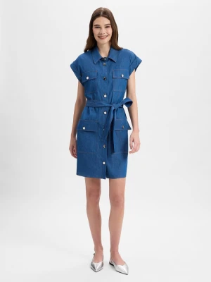 Liu Jo Collection Dżinsowa sukienka damska Kobiety Bawełna niebieski jednolity,