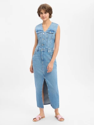 Liu Jo Collection Dżinsowa sukienka damska Kobiety Bawełna niebieski jednolity,