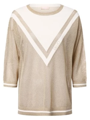 Liu Jo Collection Sweter damski z dzianiny Kobiety kamień szlachetny złoty|biały wzorzysty,