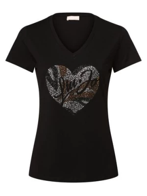 Liu Jo Collection T-shirt damski Kobiety Bawełna czarny jednolity,
