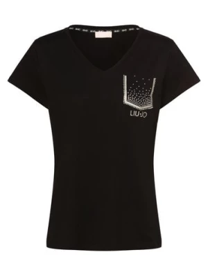 Liu Jo Collection T-shirt damski Kobiety Bawełna czarny nadruk,