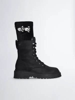 Liu Jo Combat Boots With Removable Jewel Gaiters LIUJO