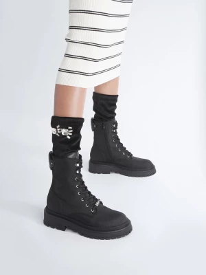 Liu Jo Combat Boots With Removable Jewel Gaiters LIUJO