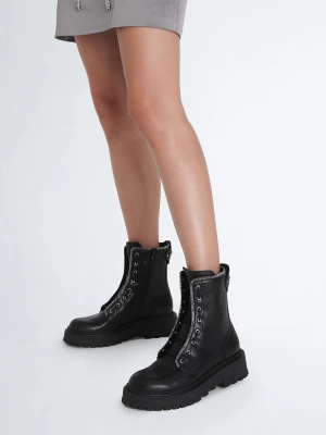 Liu Jo Combat Boots With Rhinestone Trim LIUJO