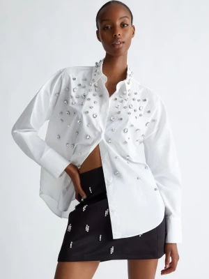 Liu Jo Cotton Shirt With Rhinestones LIUJO