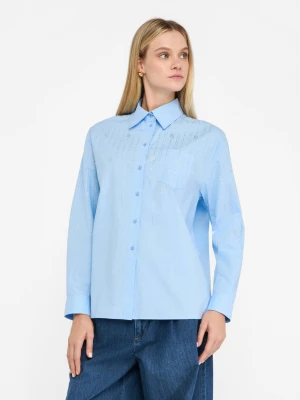 Liu Jo Cotton Shirt With Rhinestones LIUJO