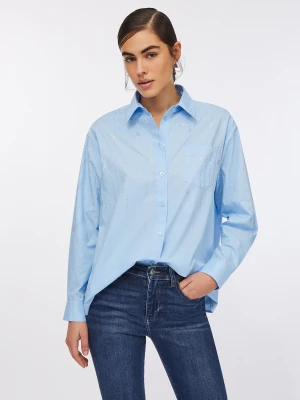 Liu Jo Cotton Shirt With Rhinestones LIUJO