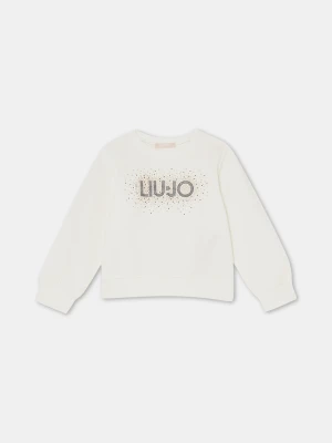 Liu Jo Cotton Sweatshirt With Logo And Rhinestones LIUJO