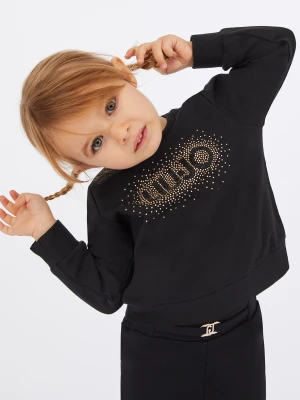 Liu Jo Cotton Sweatshirt With Logo And Rhinestones LIUJO