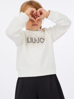 Liu Jo Cotton Sweatshirt With Logo And Rhinestones LIUJO