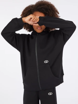 Liu Jo Cotton Sweatshirt With Zip czarny