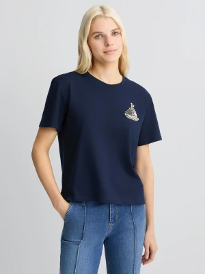 Liu Jo Cotton T-shirt With Embroidery And Rhinestones LIUJO