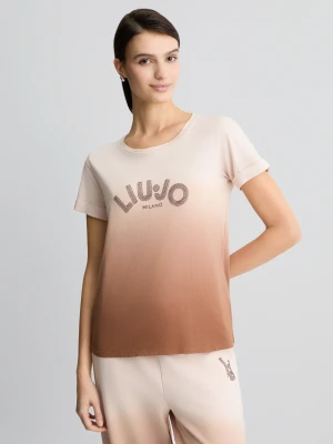 Liu Jo Cotton T-shirt With Logo And Rhinestones LIUJO