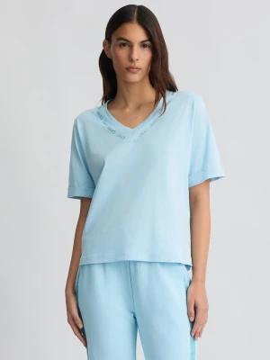 Liu Jo Cotton T-shirt With Logo And Rhinestones LIUJO