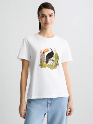 Liu Jo Cotton T-shirt With Print And Rhinestones LIUJO