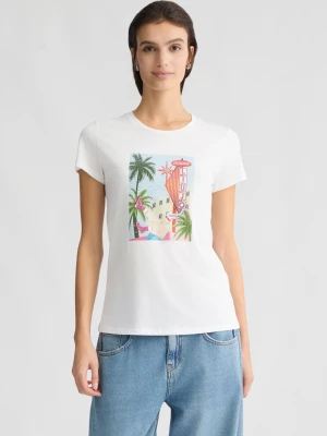 Liu Jo Cotton T-shirt With Print And Rhinestones LIUJO
