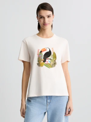 Liu Jo Cotton T-shirt With Print And Rhinestones LIUJO