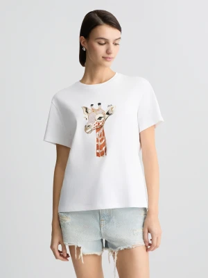 Liu Jo Cotton T-shirt With Print And Rhinestones LIUJO