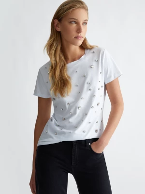 Liu Jo Cotton T-shirt With Rhinestones LIUJO