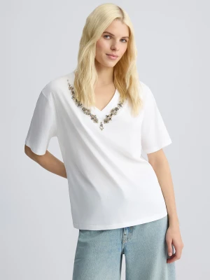 Liu Jo Cotton T-shirt With Rhinestones LIUJO