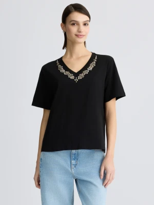 Liu Jo Cotton T-shirt With Rhinestones LIUJO