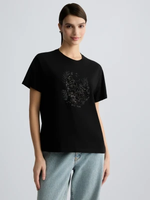 Liu Jo Cotton T-shirt With Sequins And Rhinestones LIUJO