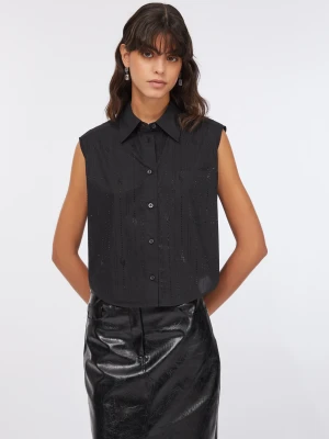 Liu Jo Cotton Top With Rhinestones LIUJO