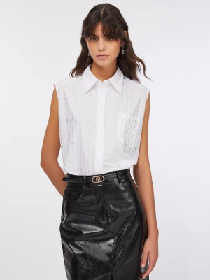 Liu Jo Cotton Top With Rhinestones LIUJO