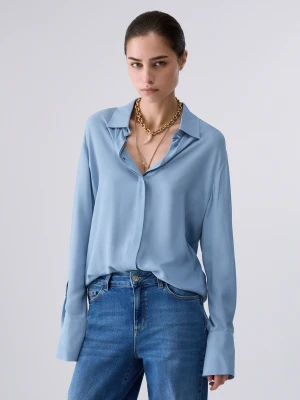Liu Jo Crepe De Chine Shirt Light Blue