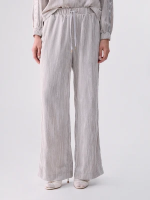 Liu Jo Crinkle Velvet Pants biały