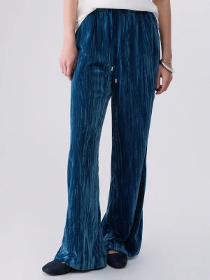 Liu Jo Trousers In Velvet Crinkle niebieski