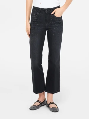 Liu Jo Cropped Flared Jeans With Gemstones LIUJO