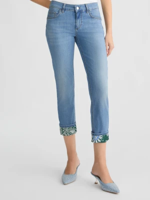 Liu Jo Cropped Skinny Jeans With Bandanna Turn-ups LIUJO