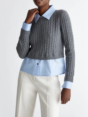 Liu Jo Cropped Sweater With Shirt LIUJO