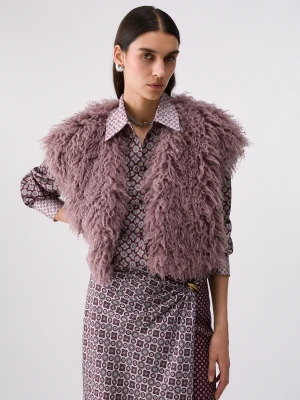 Liu Jo Cropped Teddy Vest różowy