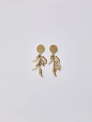 Liu Jo Dangling Earrings With Horn Charms biały