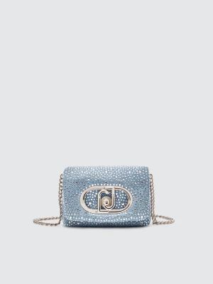 Liu Jo Denim Lapuffy Bag With Rhinestones LIUJO