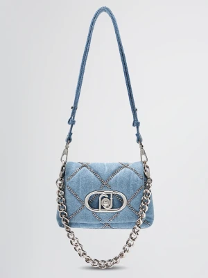 Liu Jo Denim Lapuffy Shoulder Bag With Chains LIUJO