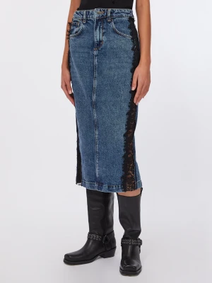 Liu Jo Denim Midi Skirt With Lace LIUJO