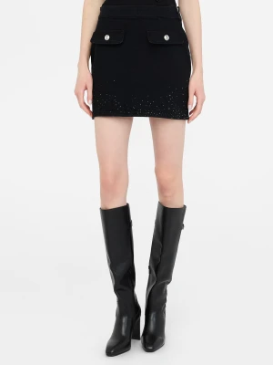 Liu Jo Denim Miniskirt With Rhinestones LIUJO